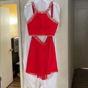 Red Two-Piece Homecoming Dress